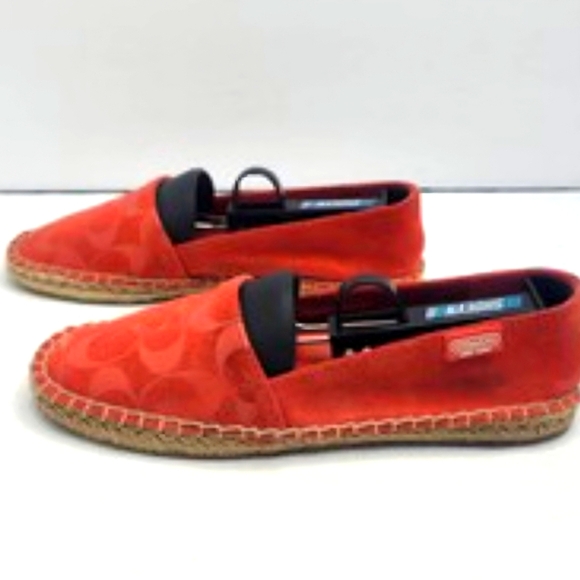 Coach Red  Espadrille Slippers Size 7 - Picture 1 of 7